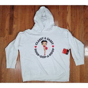 Betty Boop White Pullover Hoodie Classy & Sassy Womens 2XL Sweatshirt